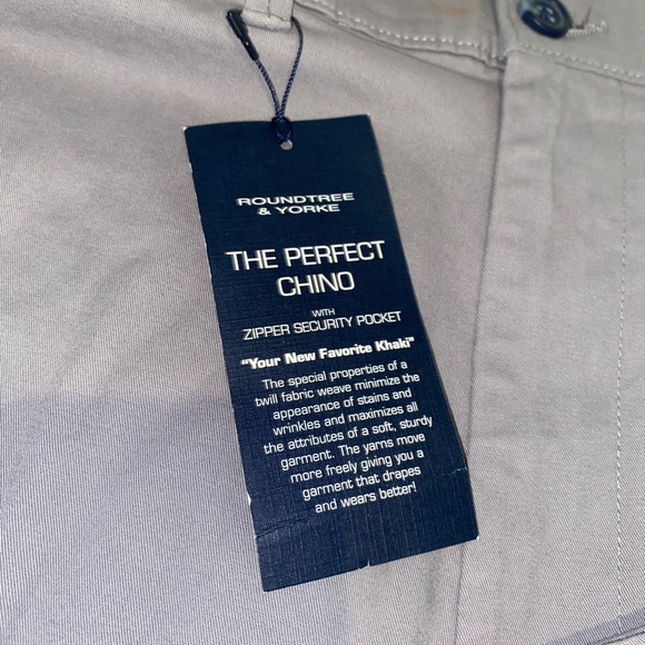 NWT Roundtree and Yorkie Chino Gray Classic Fit Pants - Picture 10 of 11